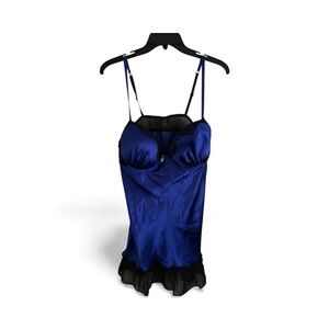 Satin Blue and Black Camisole